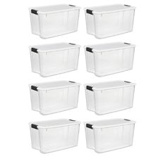 HOMZ 31 Quart Secured Seal Latch Extra Large Single Clear Stackable Storage  Container Tote with Grey Handles for Home, Garage, or Basement, 4 Count