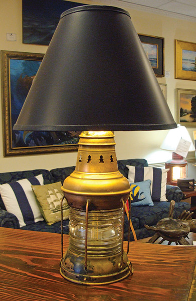 Vintage Copper and Brass Anchor Light Oil Lamp - Vintage Copper