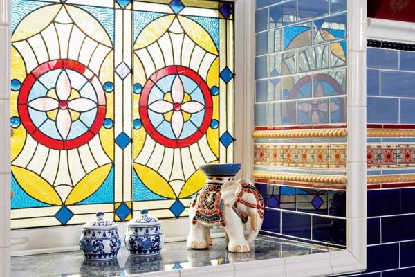 stained glass windows in bathrooms