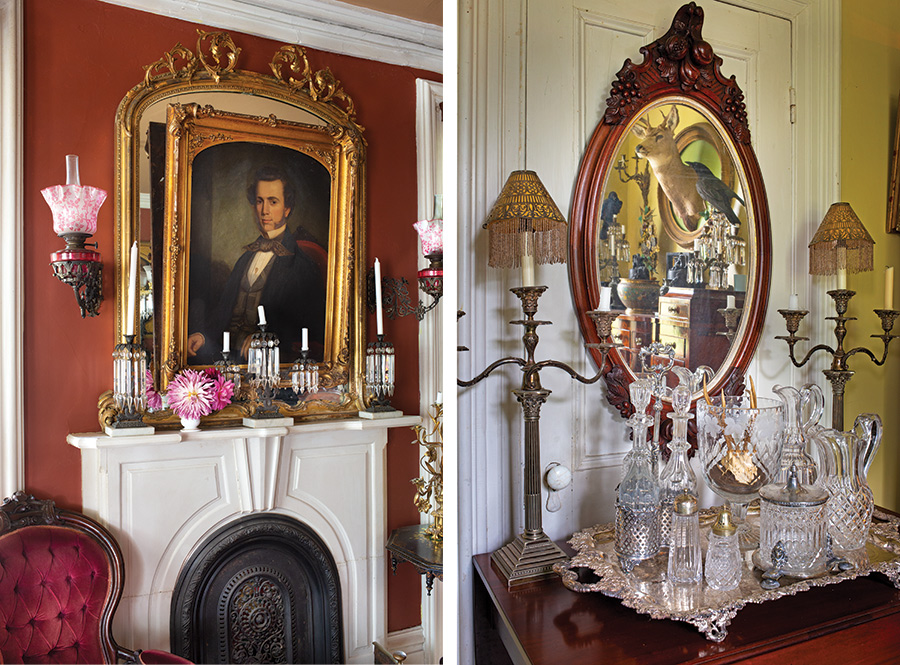 Victorian home mantel and bar